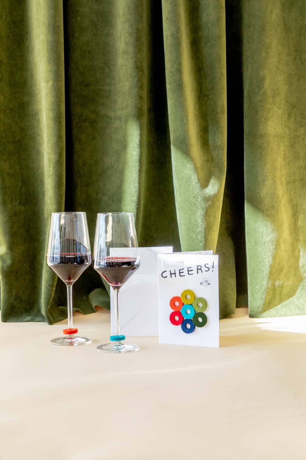Cheers-Karte Prost Wine-Ote's Merino Wollfilz Weinmarker Notizkarte für den Großhandel auf Faire5