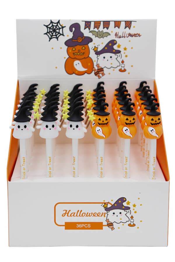 Cap Zone - Wholesale Pen - Halloween Ghost Pumpkin Wizard Witch 36 Bundle Pen1