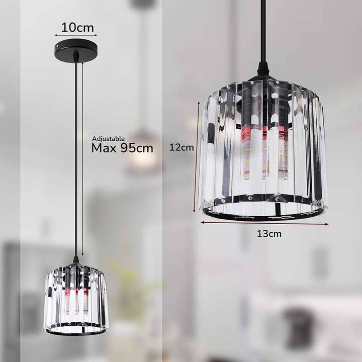 Ledsone – wholesale Chandelier/hanging light – Crystal Shade Round Mini Pendant Kitchen Island Light~46338
