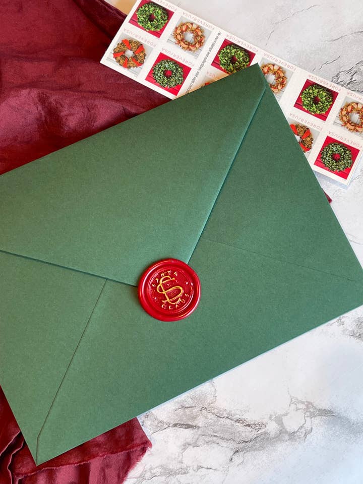 Santa Claus Monogram Wax Seal Stickers Christmas for wholesale by Hey There Princess