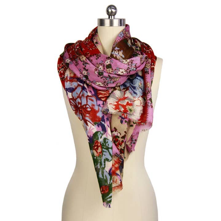 SAACHI - Wholesale Scarf - Women's - Multi Print Floral Scarf
