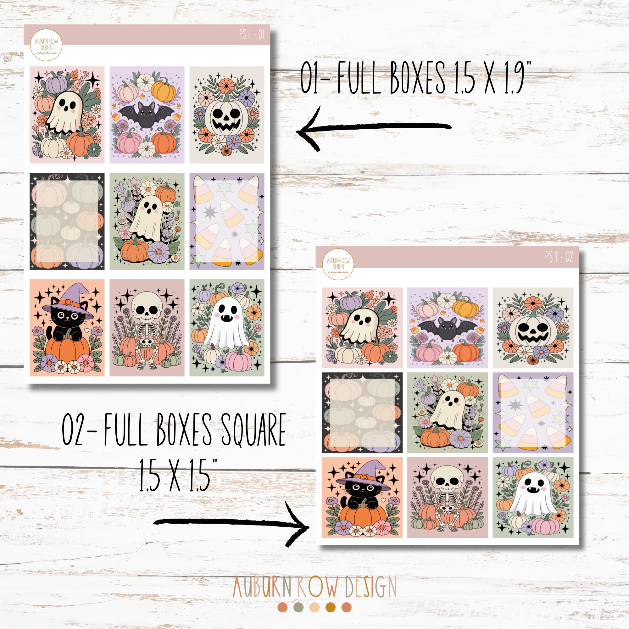 Auburn Row Design - Wholesale Planner - Pastel Halloween Vertical Weekly Planner Kit 1