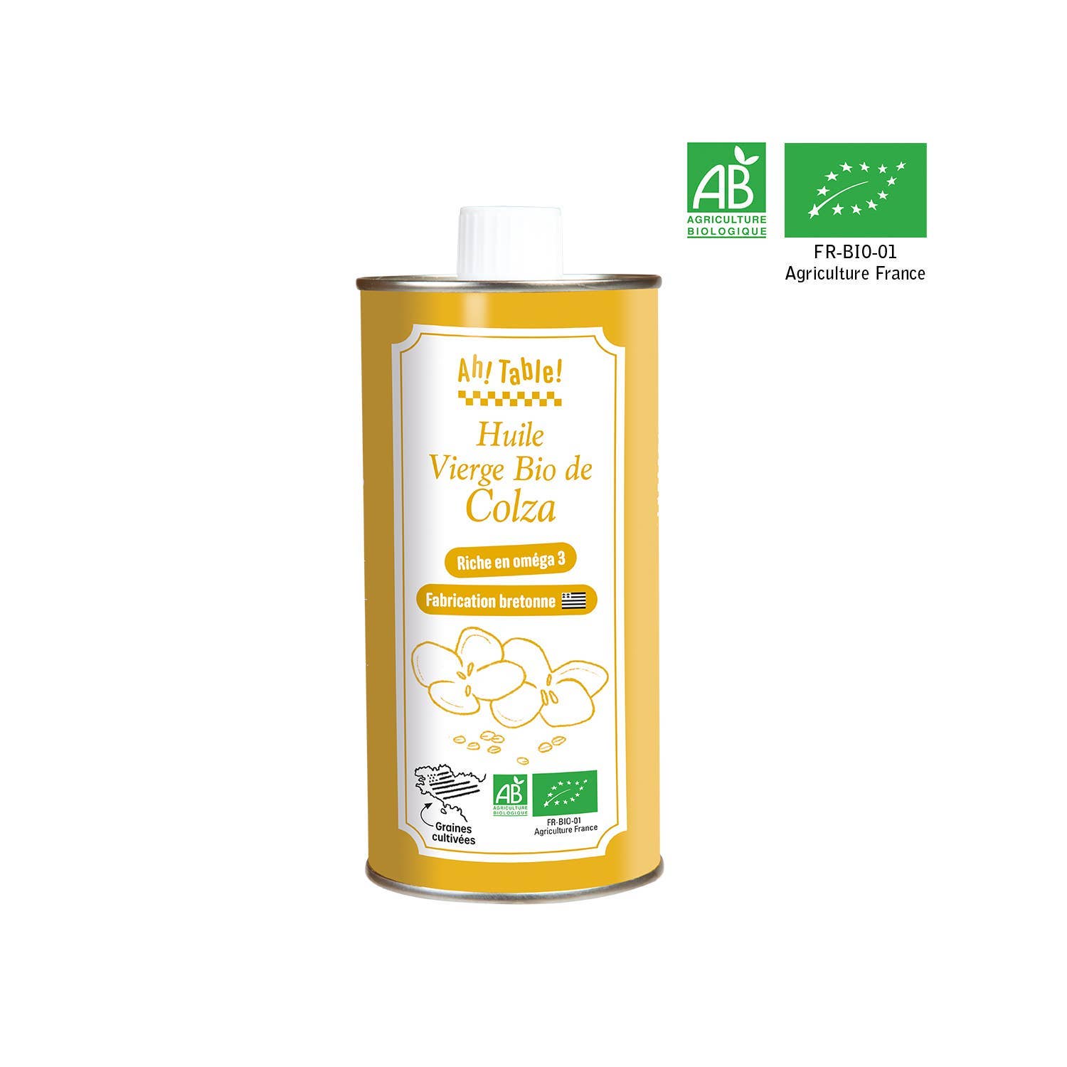 Ecodis - Grand Beau – Großhandel Speiseöl – Bio-Rapsöl Nativ 0,5 L - Ah! Table!