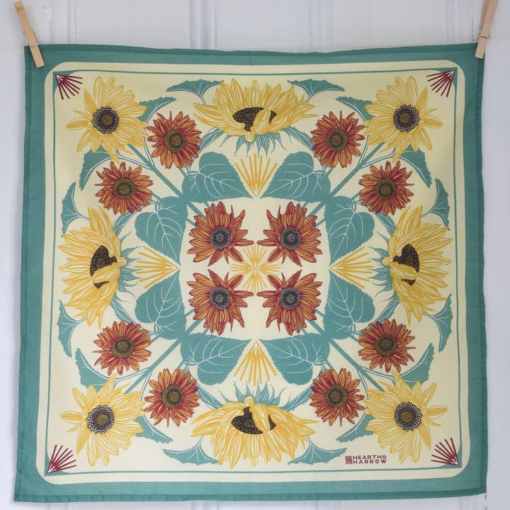 Sunflower Bandana - 100% Cotton - Floral Scarf - 22" x 22" and other Purchase Wholesale handker bandanas. Free Returns & Net 60 Terms on Faire trending on Faire.