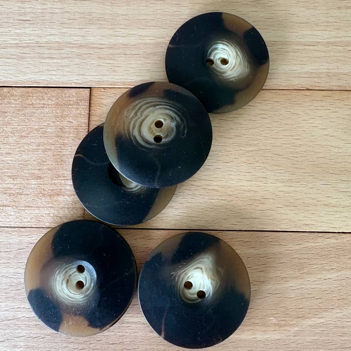 40-222 - 64L (40mm) Brown Imitation Horn Coat Button for wholesale by The Button Company