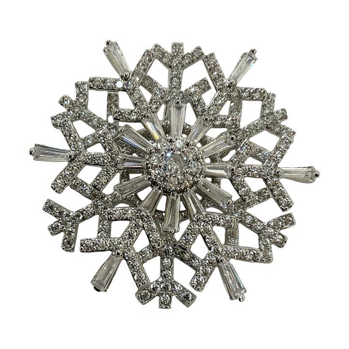 Snowflake CZ Pin #89-288192 for wholesale by Astoria Gift Corporation