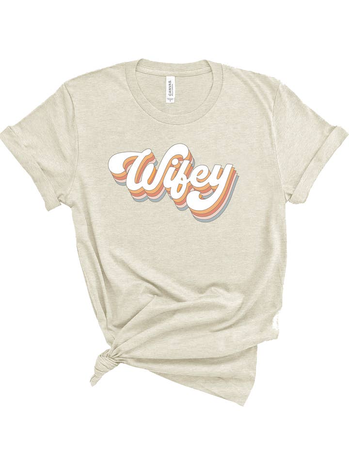Sunday Honey - Wholesale Screen Printed T-Shirt - Women's - Wifey Retro Tee