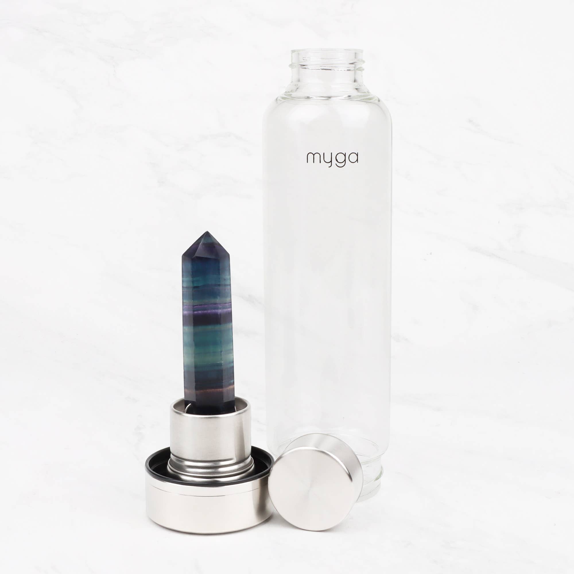 Myga - Wholesale Water Bottle - Fluorite Crystal Glass Water Bottle4