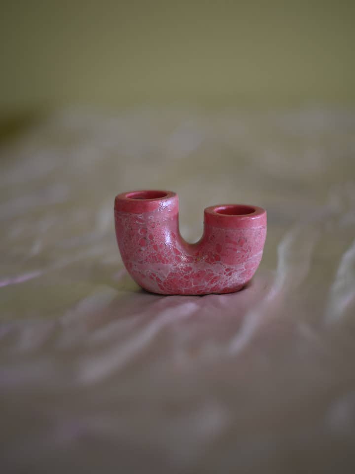 Noodle Candle Holder | Home Decor Concrete Collection for wholesale by Decor Ate Me Studios - Home & Candles