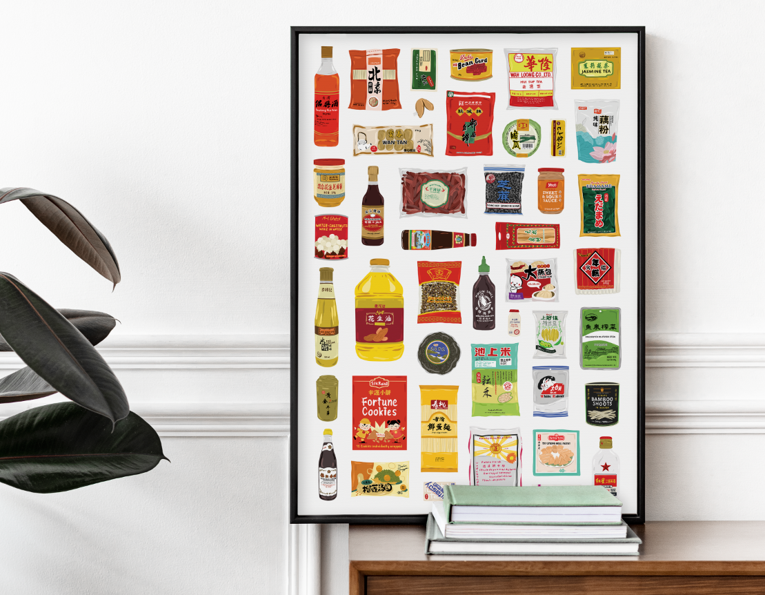 Bea Baranowska Illustration - Wholesale Art Print - Chinese Food Larder Print1