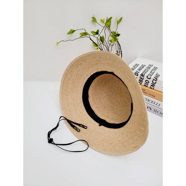 Comfortarians - Wholesale Straw Hat - Women's - 100% Natural Raffia Beach Hat, removable chin strap5