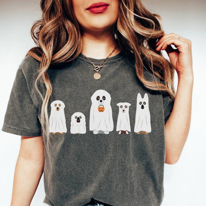Halloween Ghost Dog T-Shirt for wholesale by KM Clothing