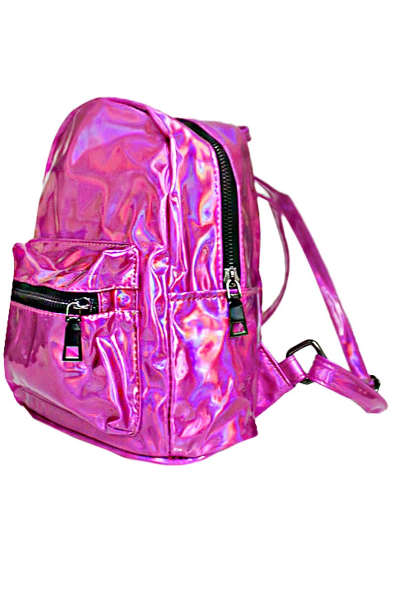 Cap Zone - Wholesale Backpack - Women's - Shiny Retro Rave Festival Metallic Gloss Backpack6