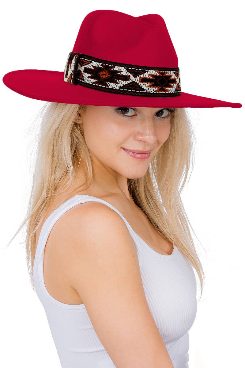 Cap Zone – Fedora - Mulher por atacado – Chapéu Rancher de Feltro Largo Navajo Rust Baja5