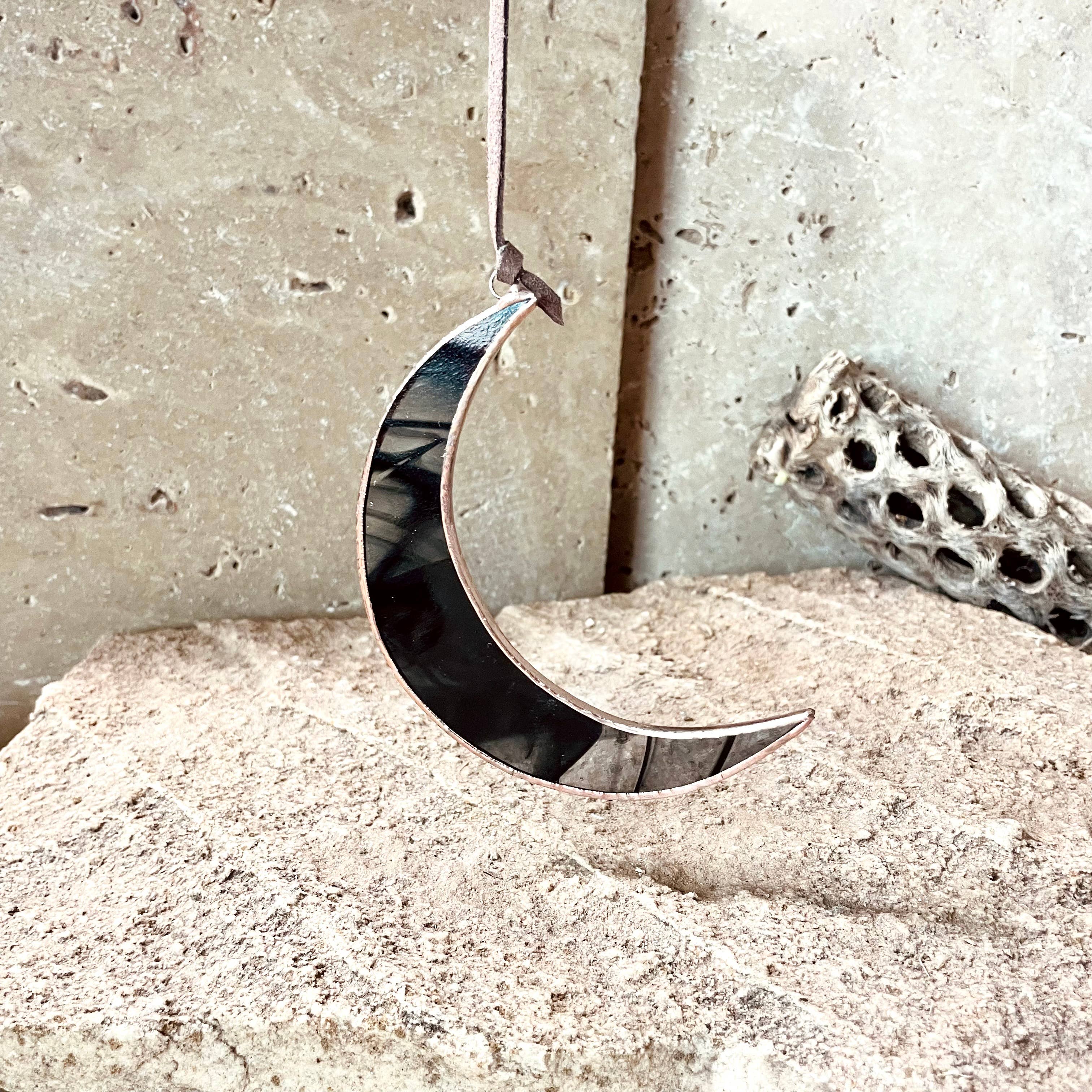 Colin Adrian Glass - Wholesale Suncatcher - Stained Glass Crescent Moon 4"2