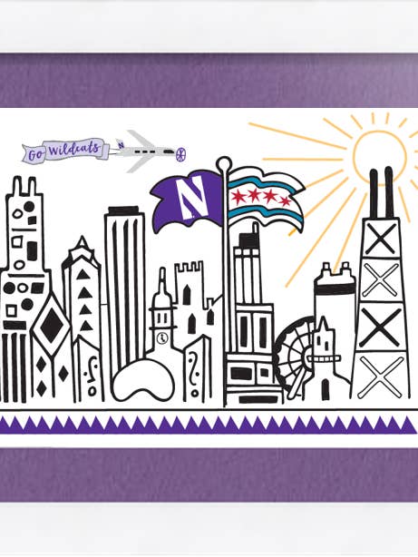 Northwestern, Mighty Chi (Purple) - Wall Print for wholesale by Mighty Violet Design