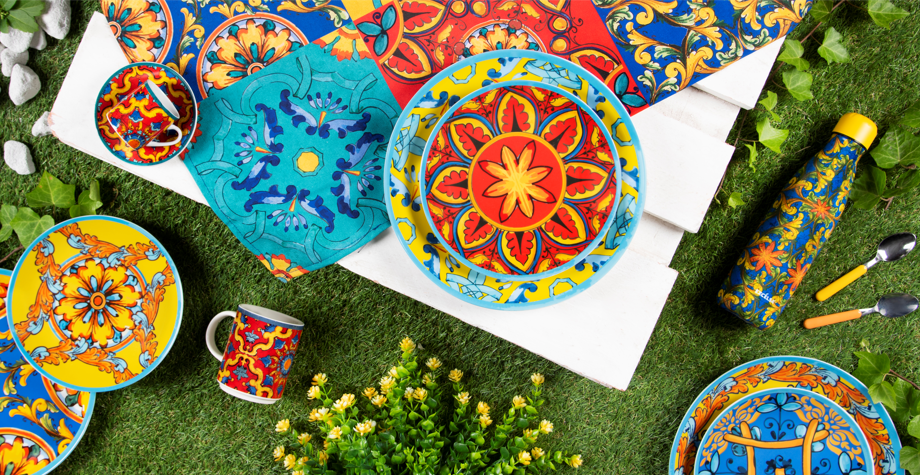 multicolour Set of 6 Trinacria Coffee Cups for wholesale on Faire4