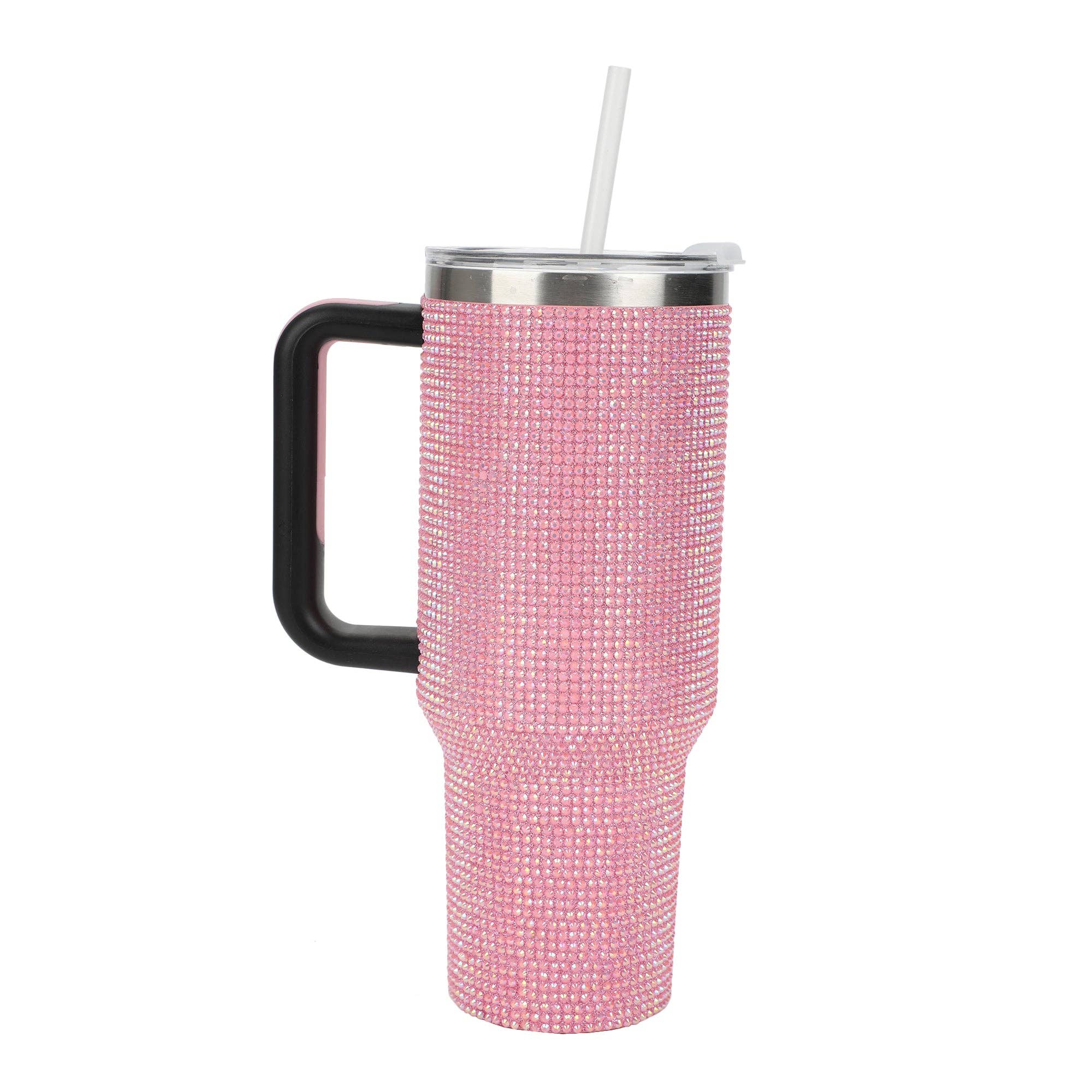 Bioworld Merchandising - Wholesale Insulated Mug/Tumbler - Pink Rhinestone 40 oz. Stainless Steel Tumbler2