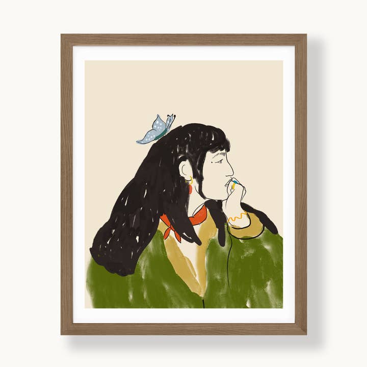 Woman & Butterfly Art Print for wholesale by Ania Greta Studio