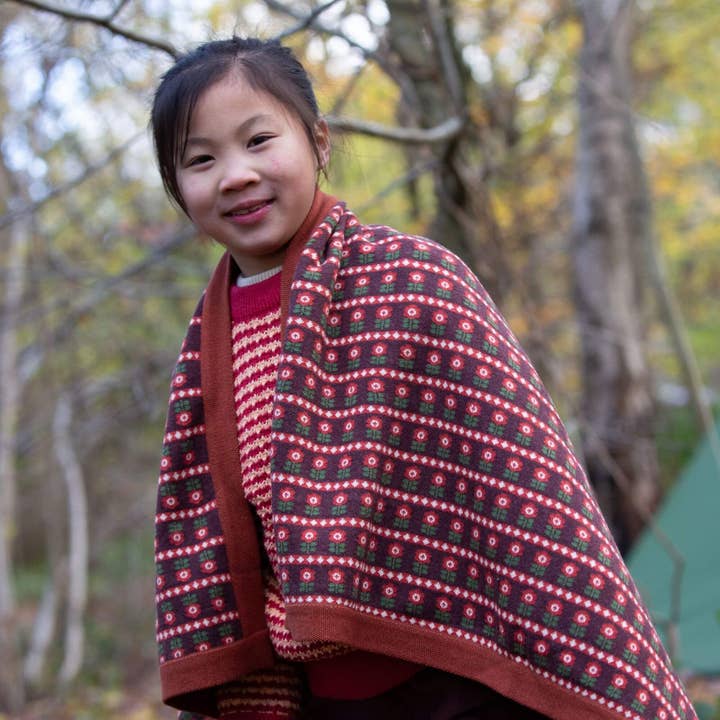 Manta orgánica de punto para bebé con diseño de flores para venta al por mayor de Little Green Radicals EU