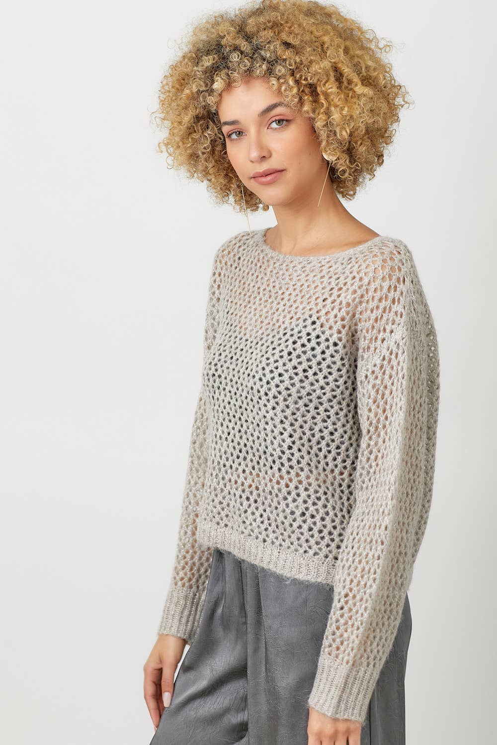 Mystree – Pulôver - Mulher por atacado – 60897 Camisola Pulôver Metálica Net18