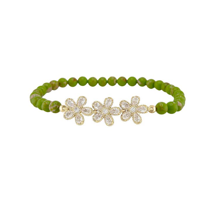 Love, Lisa - Wholesale Anklet - Felicity Stretch Flower CZ Anklet