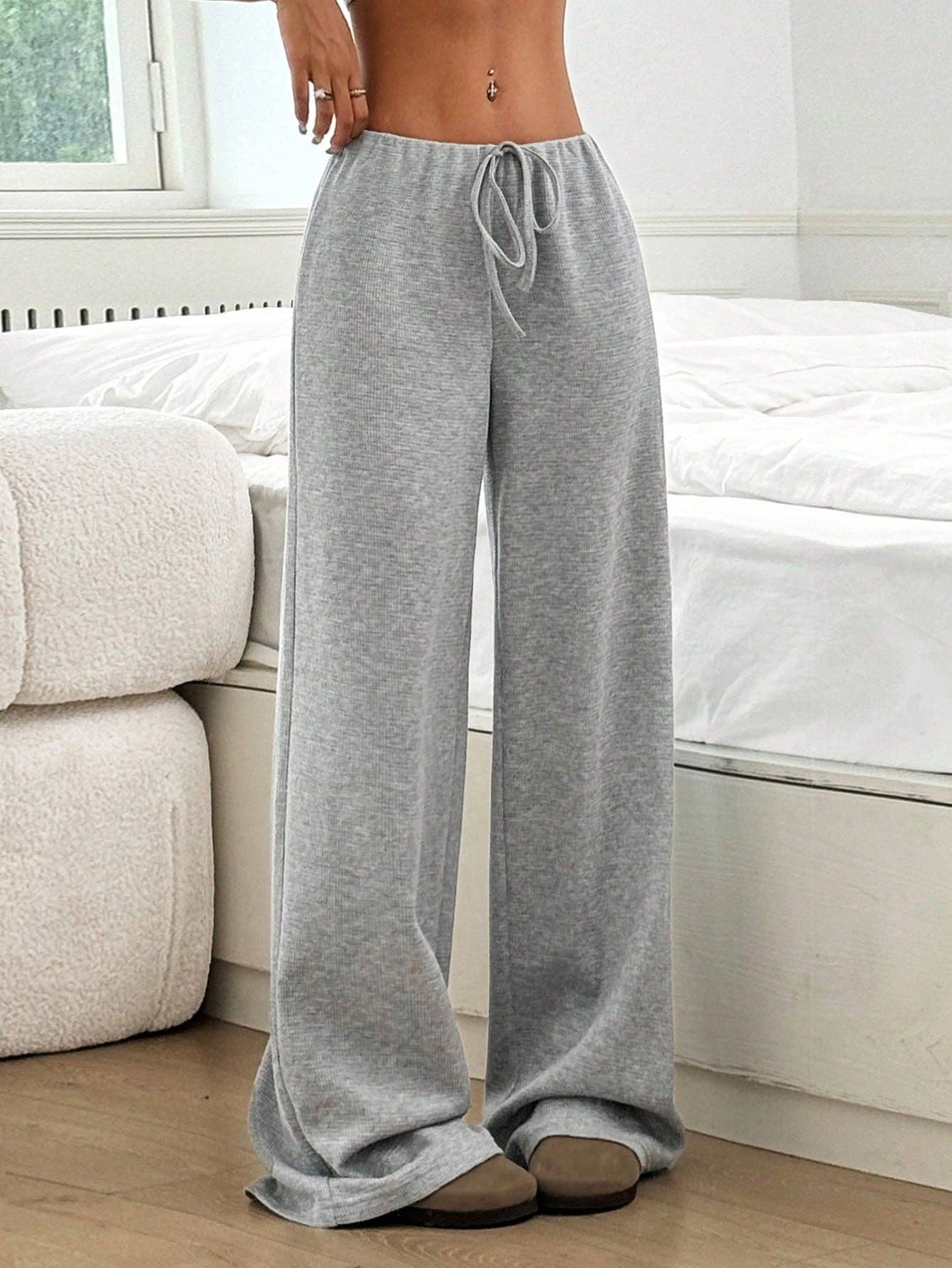 Suhkasana - Vente Pantalon d'intérieur/de jogging – femme - Pantalon de détente large en coton avec taille à cordon de serrage18