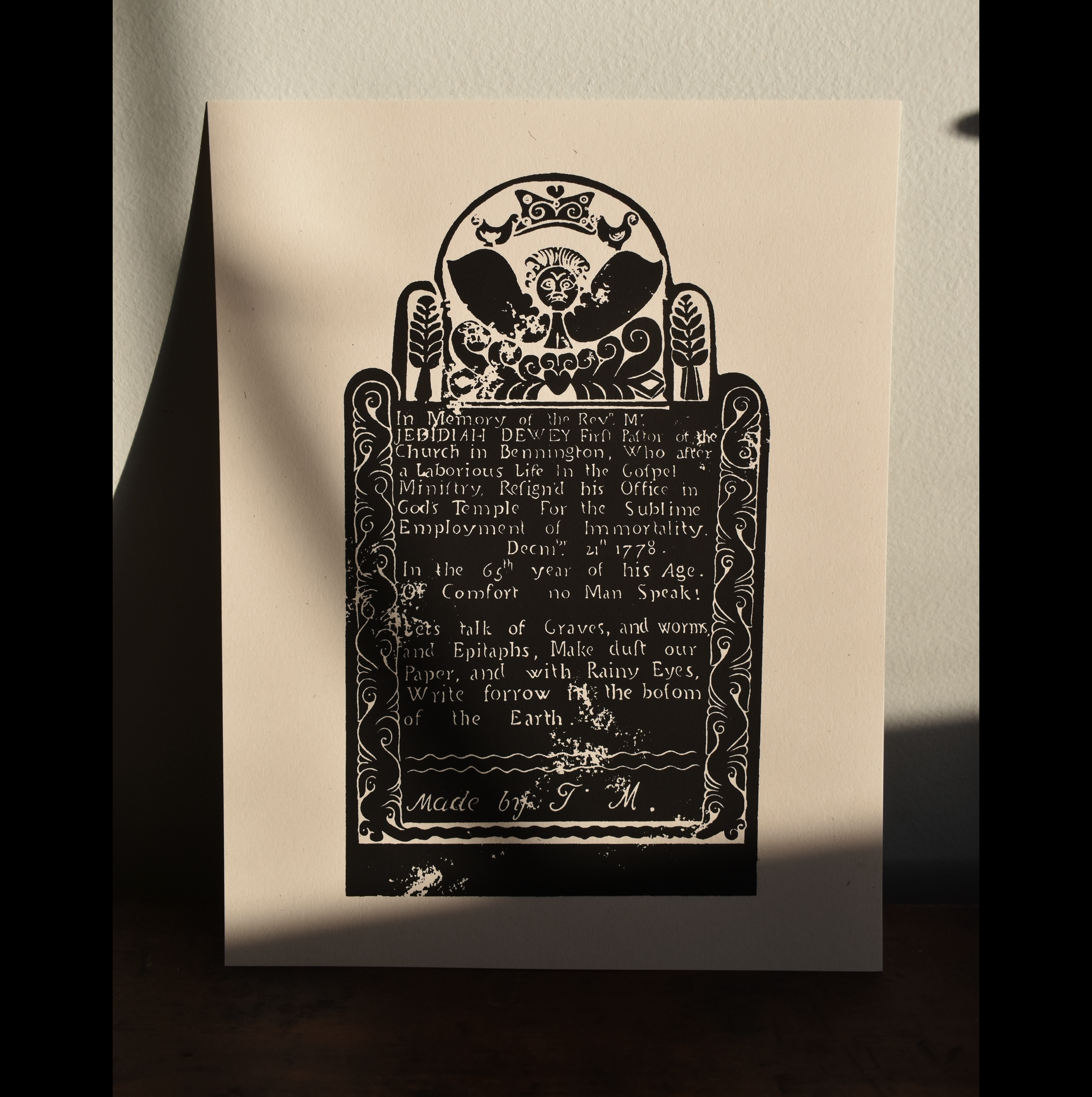 Punched Tin Press - Wholesale Art Print - Grave "Rubbing" Screen Print3