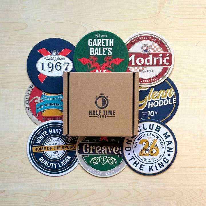Half Time Club - Wholesale Coasters - Tottenham Hotspur Beer Mats (8-Pack)