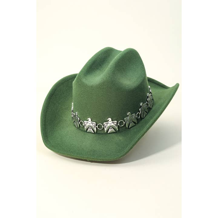 Anarchy Street – Chapéu de cowboy - Mulher por atacado – Chapéu de Cowboy Ocidental com Corrente de Águia7