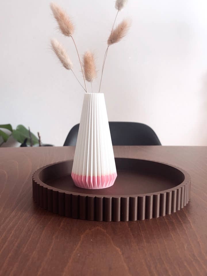 Ribbed Decor Tray: Modern Catchall Bowl for wholesale by Prairie City Printing Co.