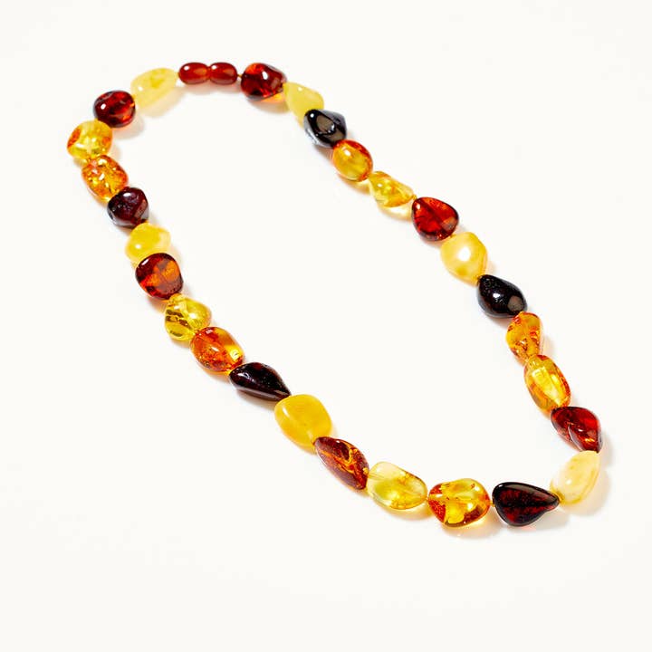 Ruwe Amber Meerkleurige Kralenketting (Langere) voor wholesale door Baltic Beauty