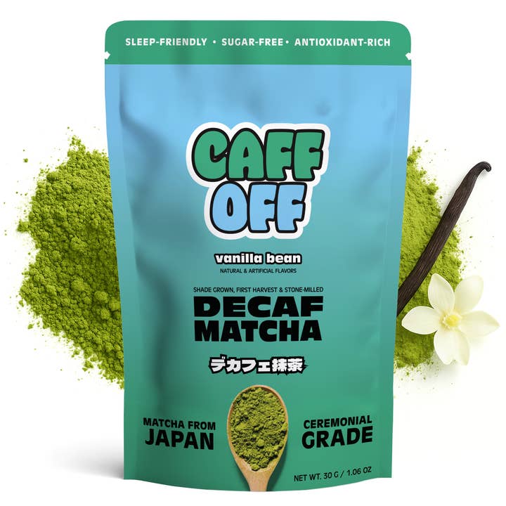 Matcha Décaféiné à la Vanille 30g pour la vente par Caff Off