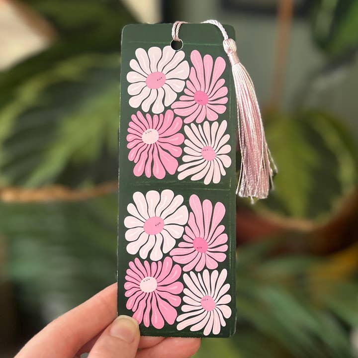Floral Bookmark with Tassel | Cute Bookmark, Flower, Pink for wholesale by Jess Bright Design