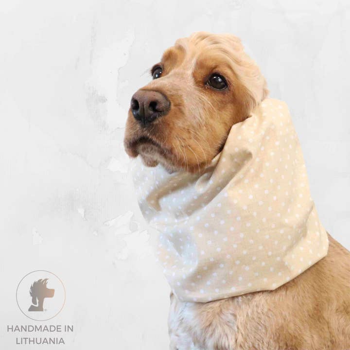 Soft Cotton Dog Snood | Everyday Use | Dots in Vanilla Cream for wholesale by Distinguish Me