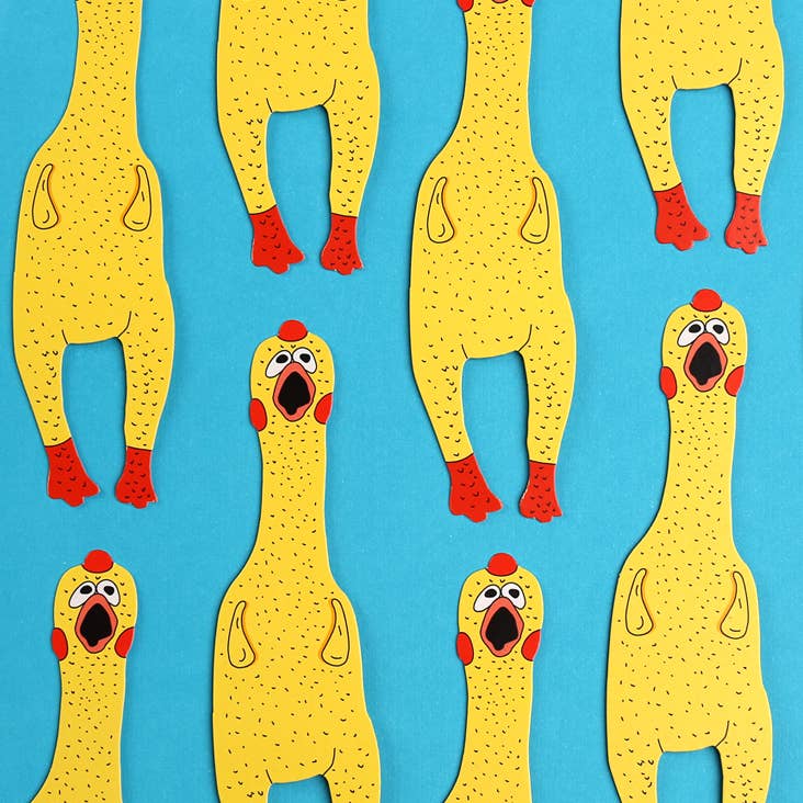 Humdrum Paper - Wholesale Bookmark - Rubber Chicken Bookmark (it's die cut!)2