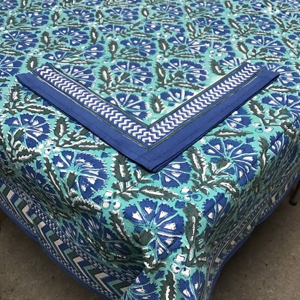 Tablecloth 60X90 Chrysanthemum Blue/Green 2071A for wholesale by natural habitat