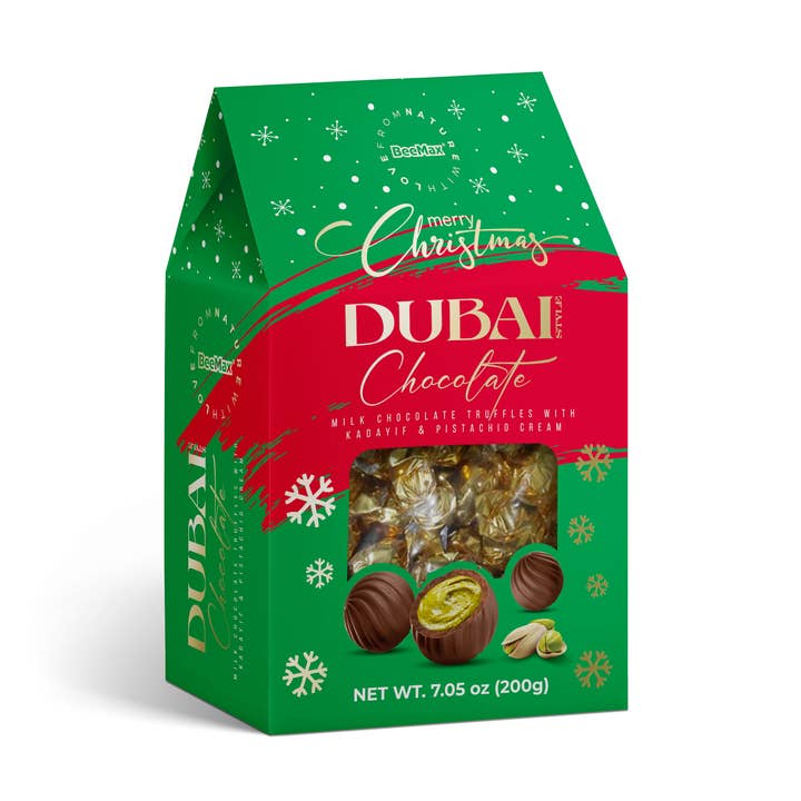 Beemax Dubai Chocolate Truffle Gable Box - Christmas 7.05oz for wholesale by Beemax