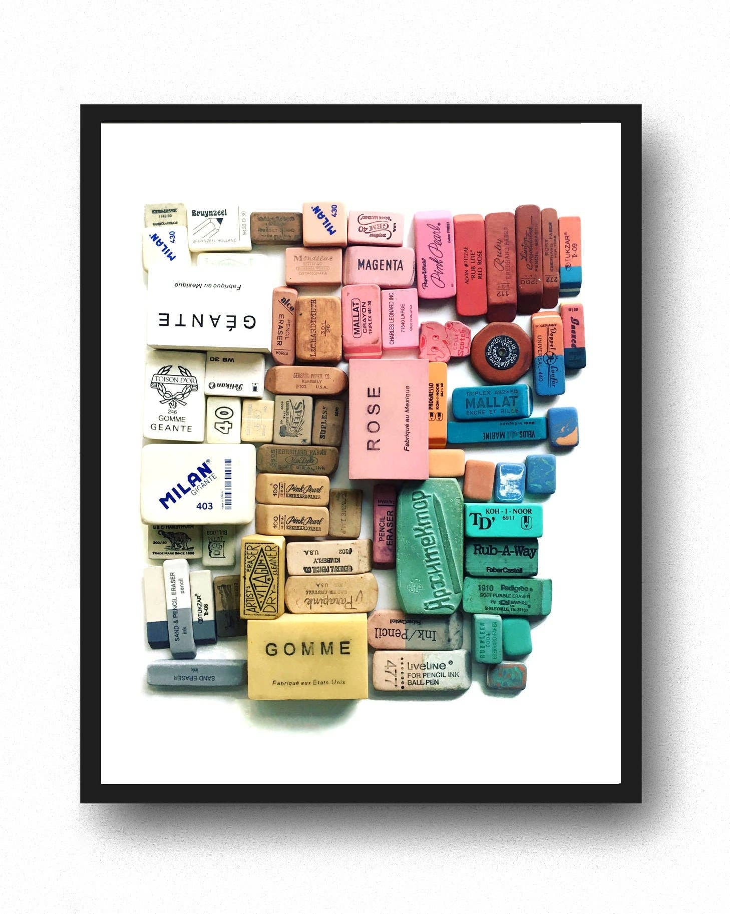 Lisa Congdon Art & Illustration - Wholesale Art Print - Art Print - Eraser Arrangement No. 1 - Photographic Print1