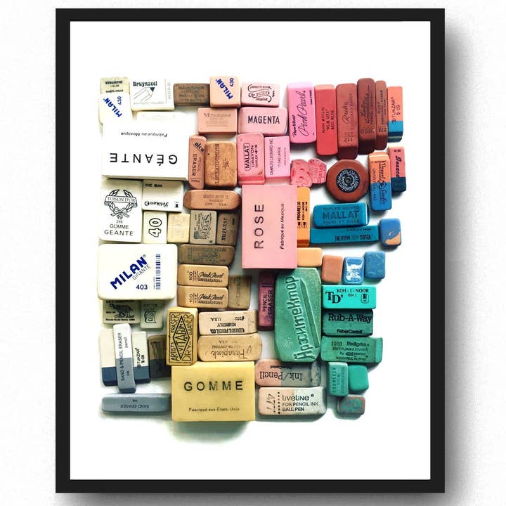 Lisa Congdon Art & Illustration - Wholesale Art Print - Art Print - Eraser Arrangement No. 1 - Photographic Print1