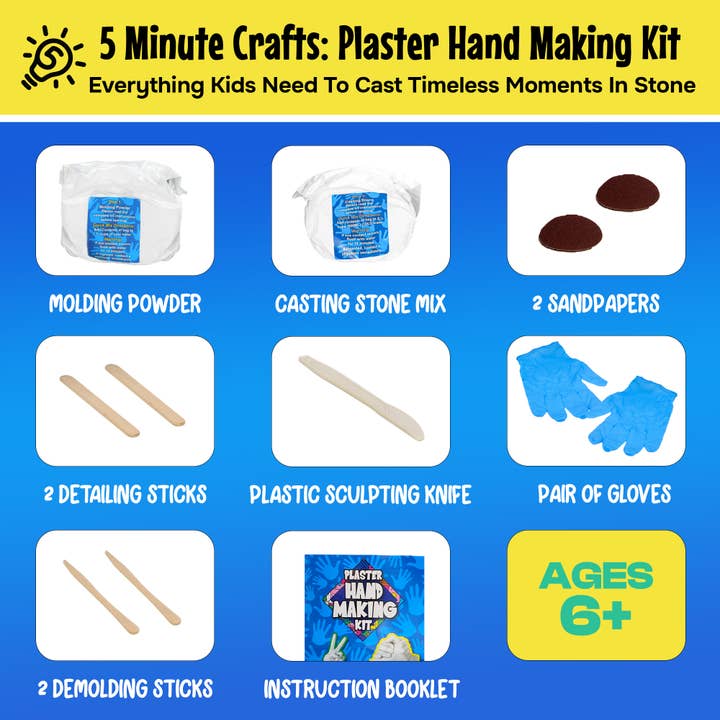 Gotham Steel/Granitestone - Wholesale DIY Craft Kit - Kids - 5-Minute Crafts - Hand Plaster Making Kit for Kids 1