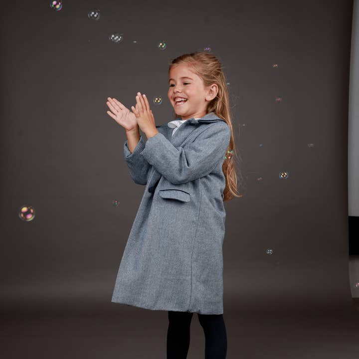 Navy herringbone coat for wholesale by Kidiwi handmade