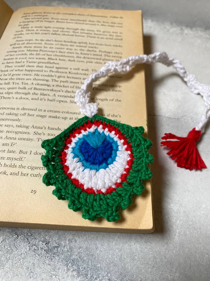 Cute Peacock Feather Crochet Bookmark,Book String Accessory for wholesale by Honey Art and Nature