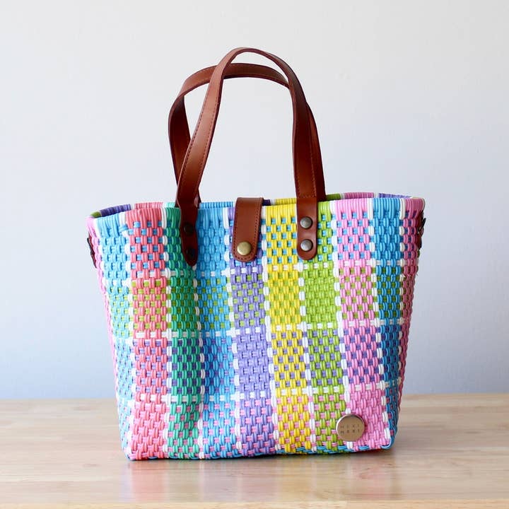 Mala de Tecido Vida – Xadrez Pastel por atacado de MexiMexi