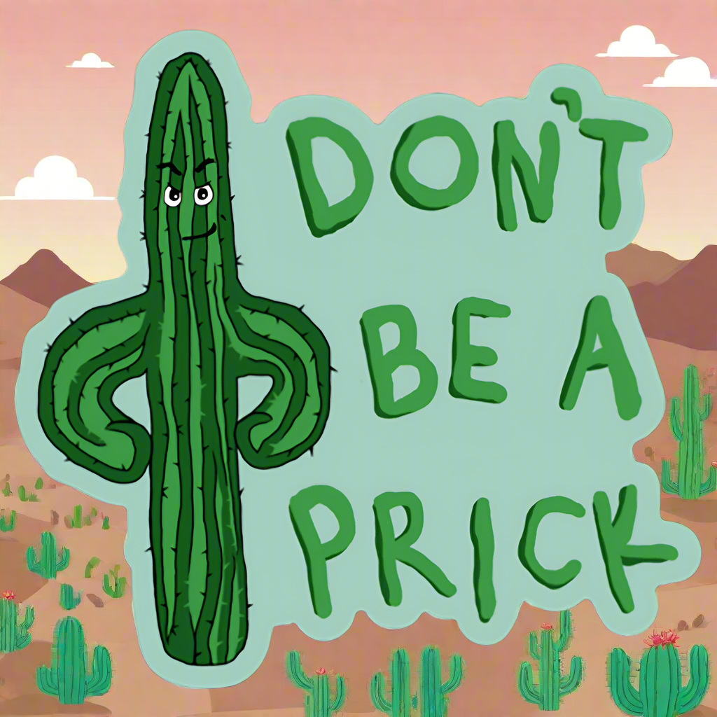 EARTHWILD - Wholesale Sticker - Don't Be a Prick Cactus Sticker2