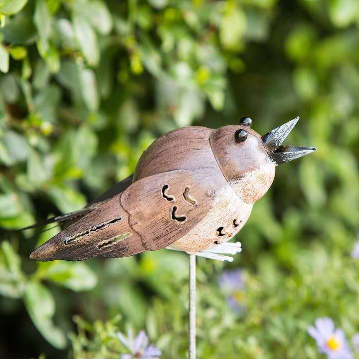 Metal Ball Creature Garden Stake / Pot Stake - Bird for wholesale by Garden Age Supply