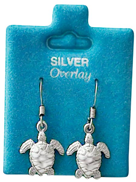 Boucles d'Oreilles Pendantes Tortue de Mer Fabriquées aux États-Unis Or ou Argent pour la vente par New England Gold Inc.