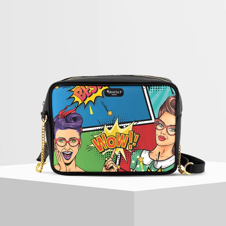 Tizy Bag by Gracia P - Made in Italy - Cartoon Comics for wholesale by GLOBALSHOP SRL