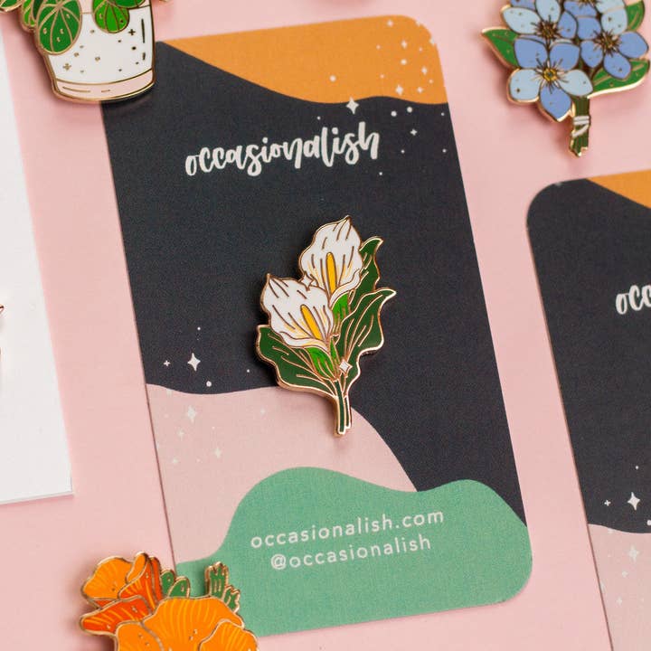 Occasionalish - Wholesale Lapel Pin/Button - Calla Lily Enamel Pin
