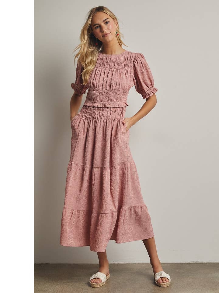 GINGHAM SMOCKET MIDIKJOLE / WL25-11926 for engroshandel hos Wishlist Apparel